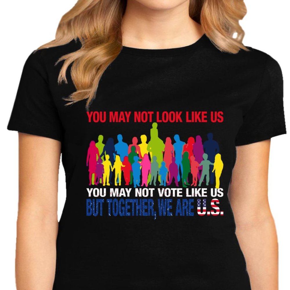 We Are U.S. Black Short Sleeve 100% Cotton T-Shirt